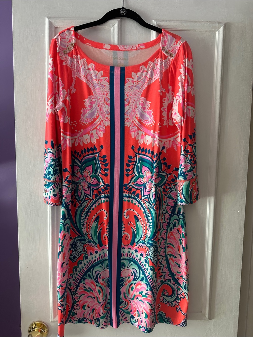 Lilly Pulitzer Coral, Teal & Pink Striped Dress